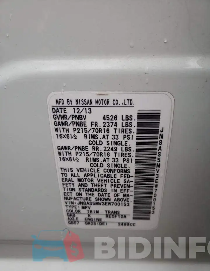 JN8AS5MV3EW700153 Photo# 13