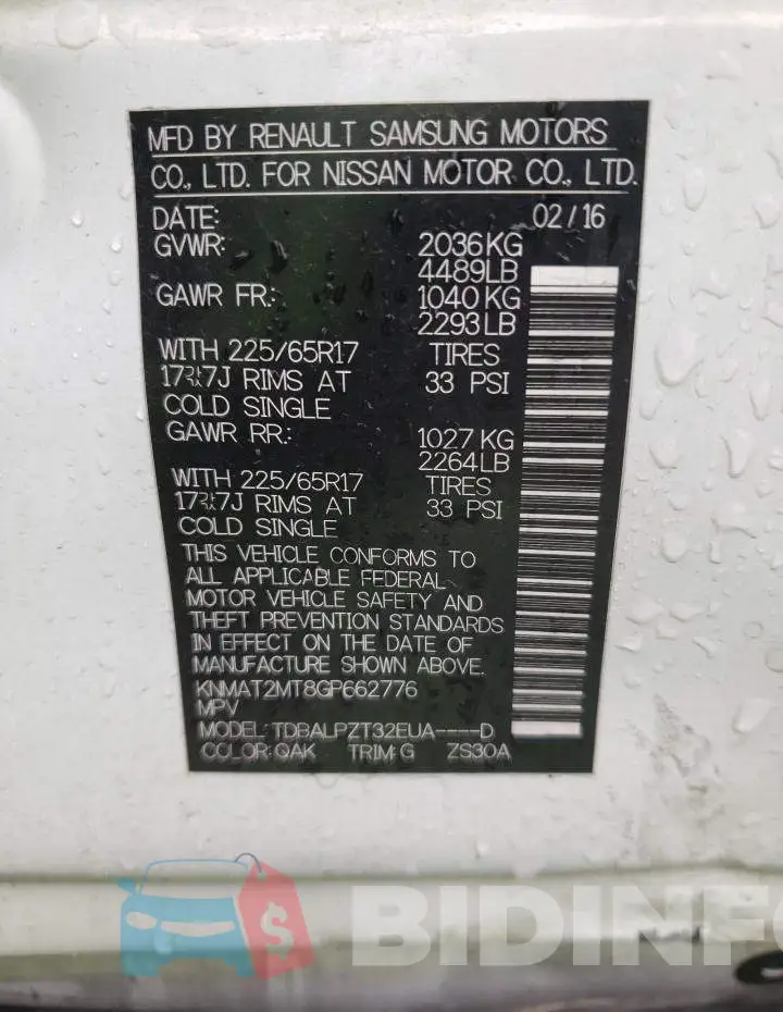 KNMAT2MT8GP662776 Photo# 14