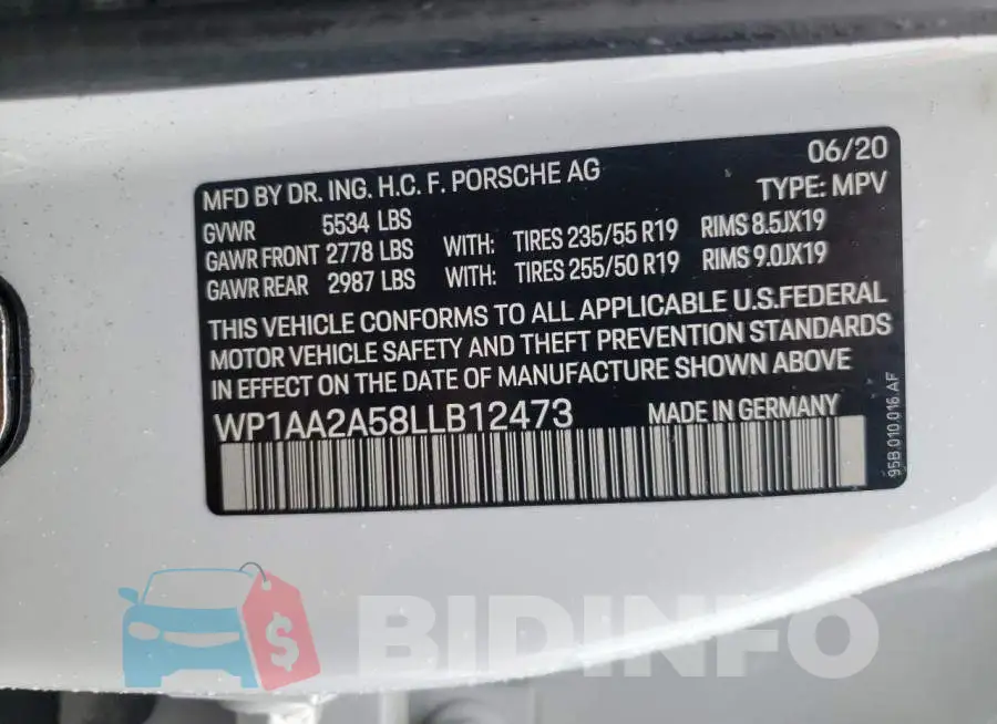 WP1AA2A58LLB12473 Photo# 10