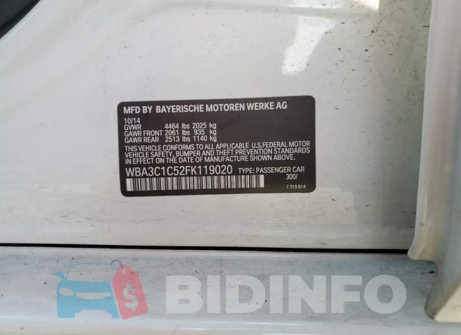 WBA3C1C52FK119020 Photo# 12