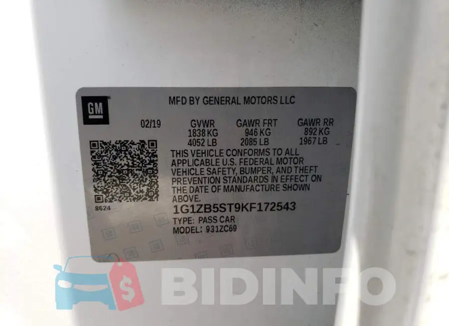 1G1ZB5ST9KF172543 Photo# 12