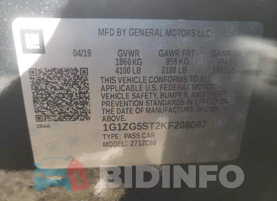 1G1ZG5ST2KF208087 Photo# 12