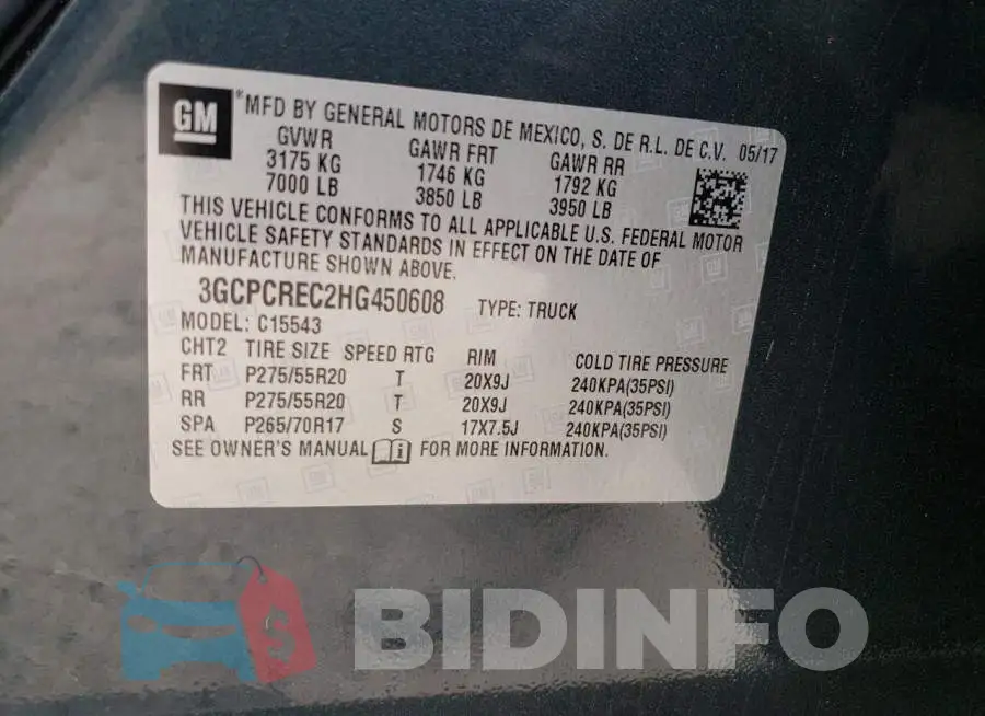 3GCPCREC2HG450608 Photo# 13
