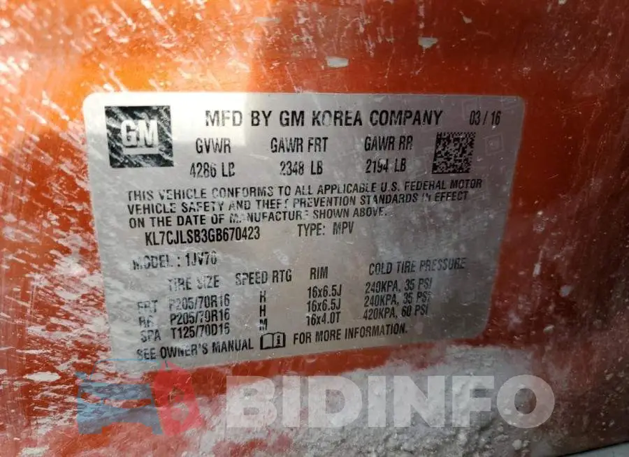 KL7CJLSB3GB670423 Photo# 12