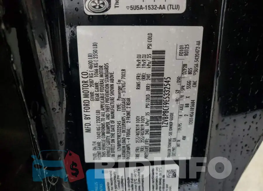 1ZVBP8CF9E5332545 Photo# 13