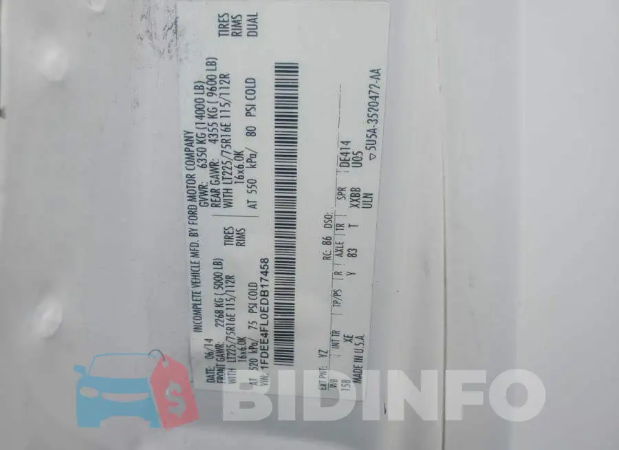 1FDEE4FL0EDB17458 Photo# 10