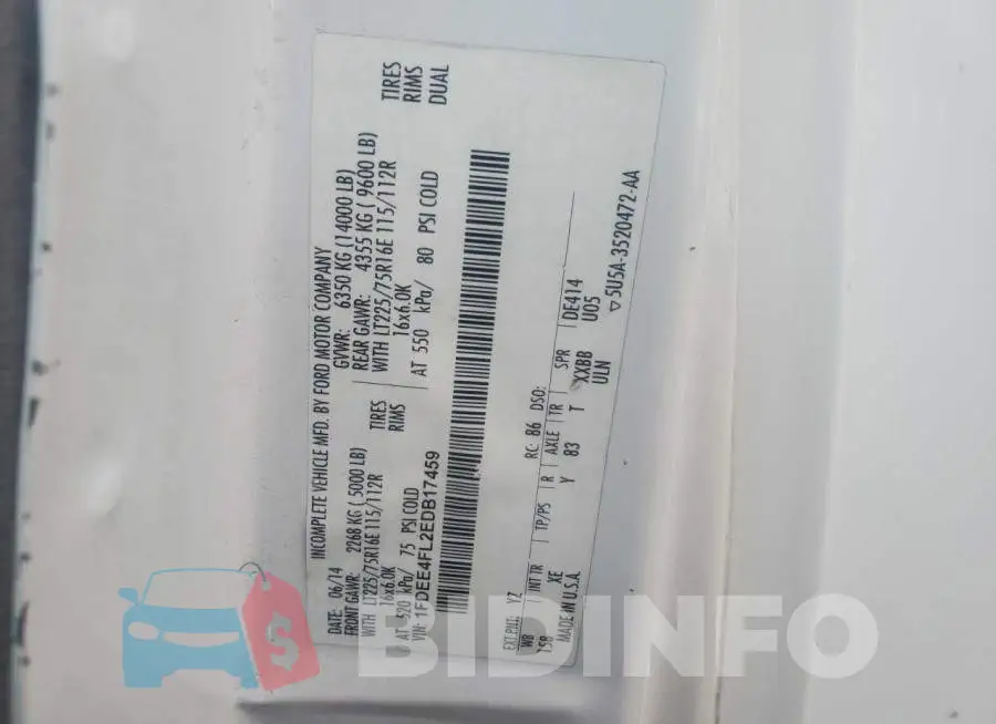 1FDEE4FL2EDB17459 Photo# 10