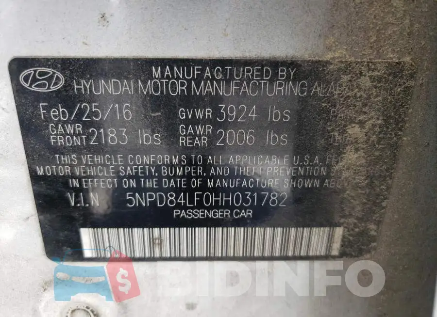 5NPD84LF0HH031782 Photo# 10