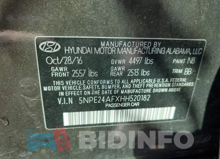 5NPE24AFXHH520182 Photo# 12