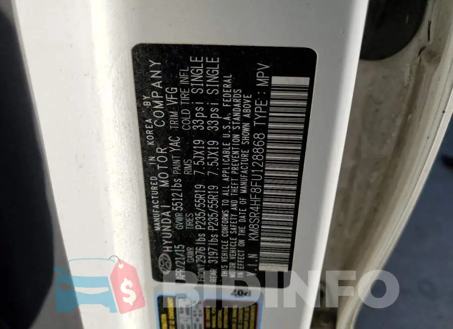 KM8SR4HF8FU128868 Photo# 14