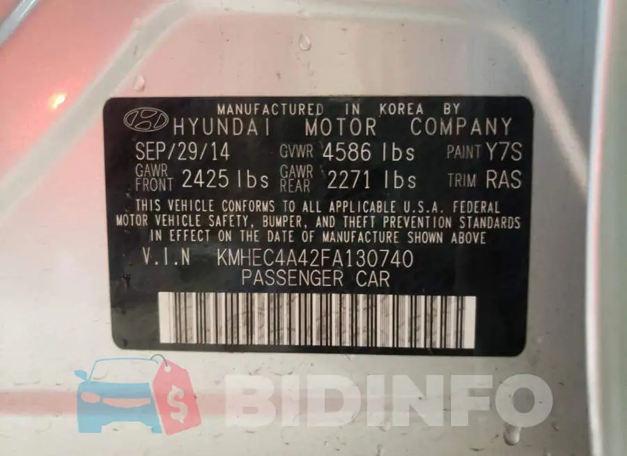 KMHEC4A42FA130740 Photo# 13