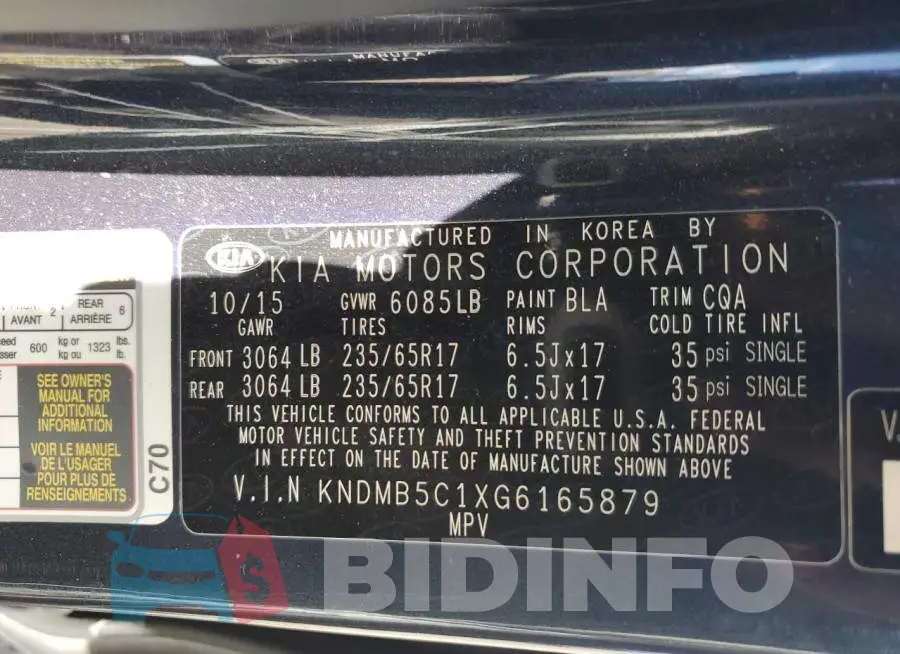 KNDMB5C1XG6165879 Photo# 13