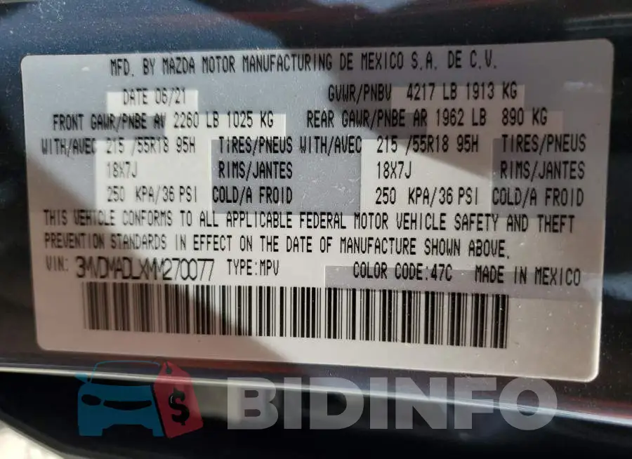 3MVDMADLXMM270077 Photo# 13
