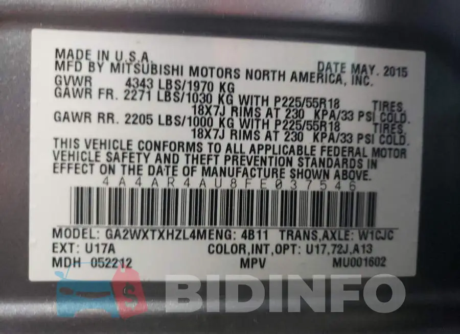 4A4AR4AU8FE037546 Photo# 12