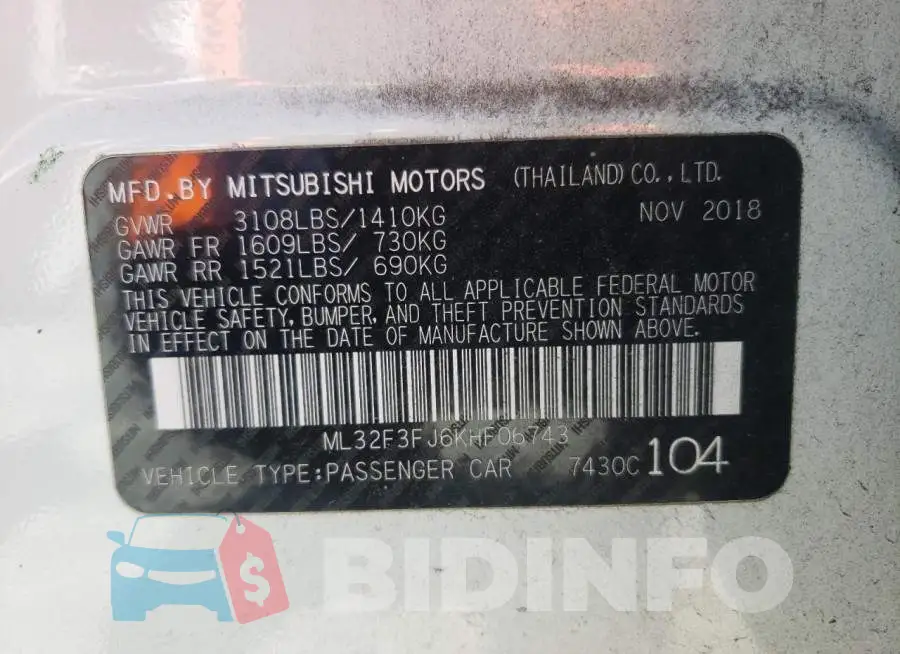 ML32F3FJ6KHF06743 Photo# 12