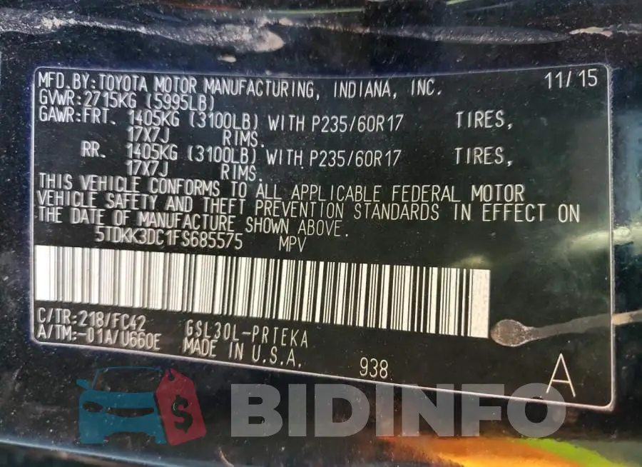 5TDKK3DC1FS685575 Photo# 13