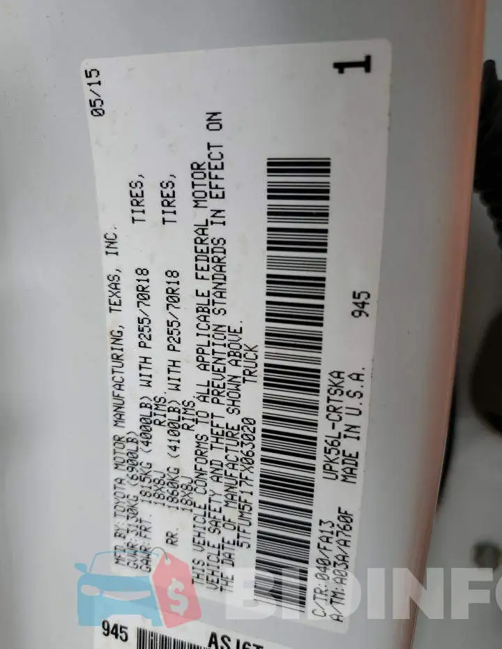5TFUM5F17FX063020 Photo# 12