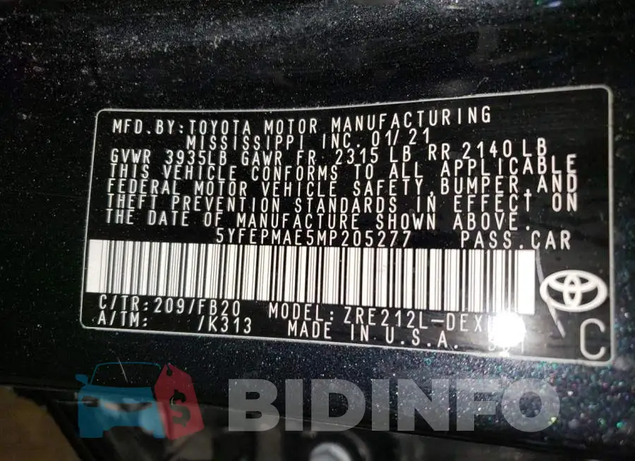 5YFEPMAE5MP205277 Photo# 12