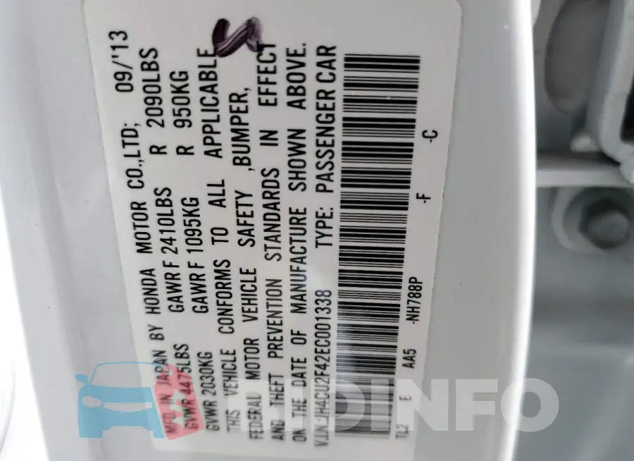 JH4CU2F42EC001338 Photo# 12