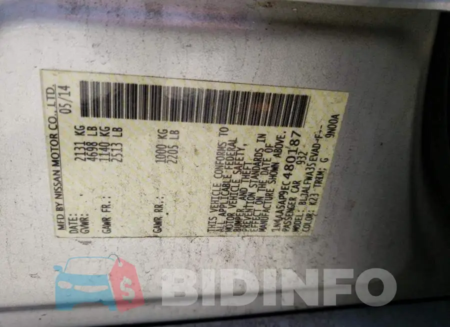 1N4AA5AP9EC480187 Photo# 12