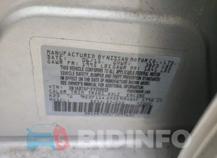 3N1AB7AP1FY299633 Photo# 12