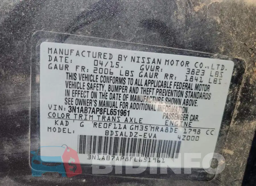 3N1AB7AP8FL651961 Photo# 12