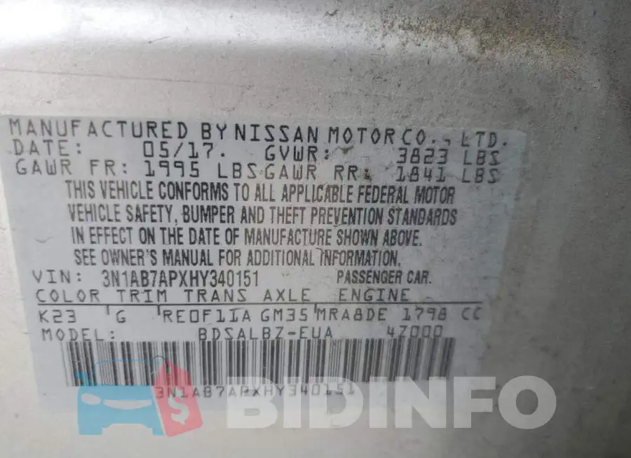 3N1AB7APXHY340151 Photo# 12