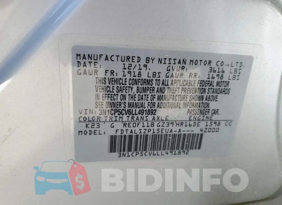 3N1CP5CV6LL491892 Photo# 13