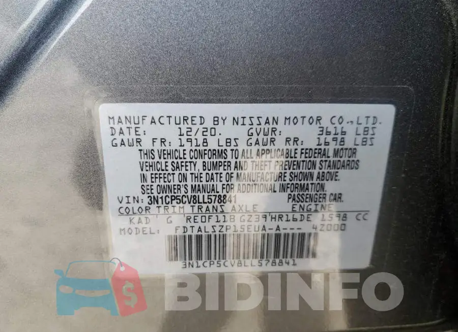 3N1CP5CV8LL578841 Photo# 12