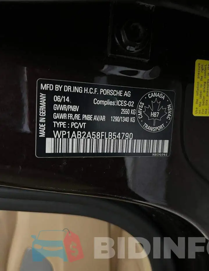 WP1AB2A58FLB54790 Photo# 10