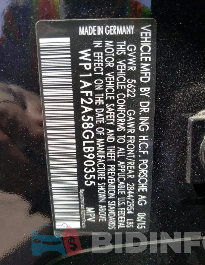 WP1AF2A58GLB90355 Photo# 12