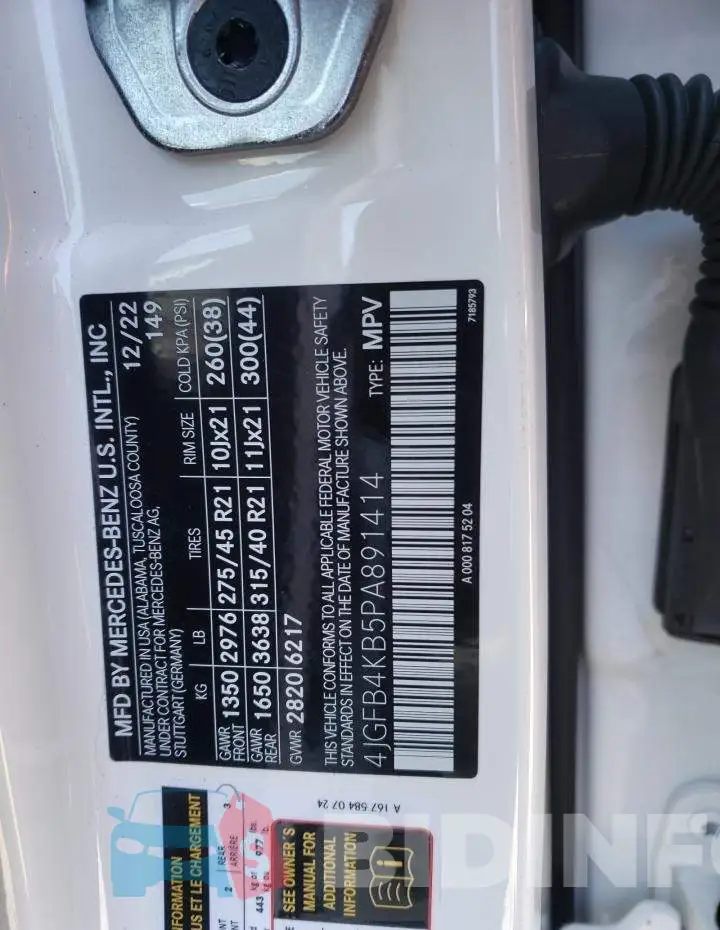 4JGFB4KB5PA891414 Photo# 13