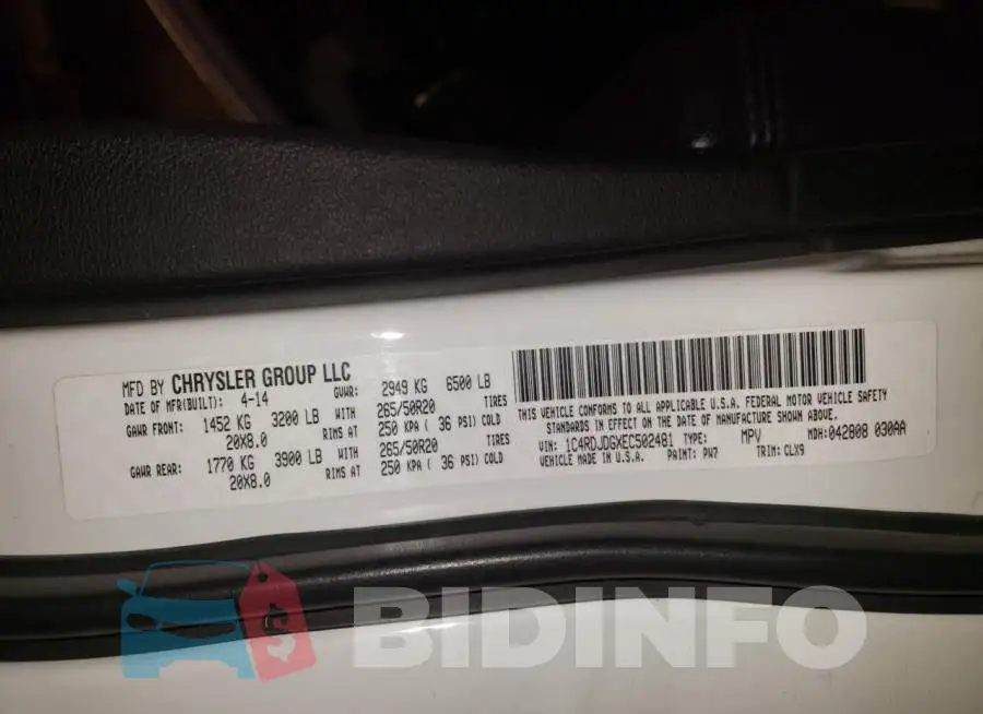 1C4RDJDGXEC502481 Photo# 10