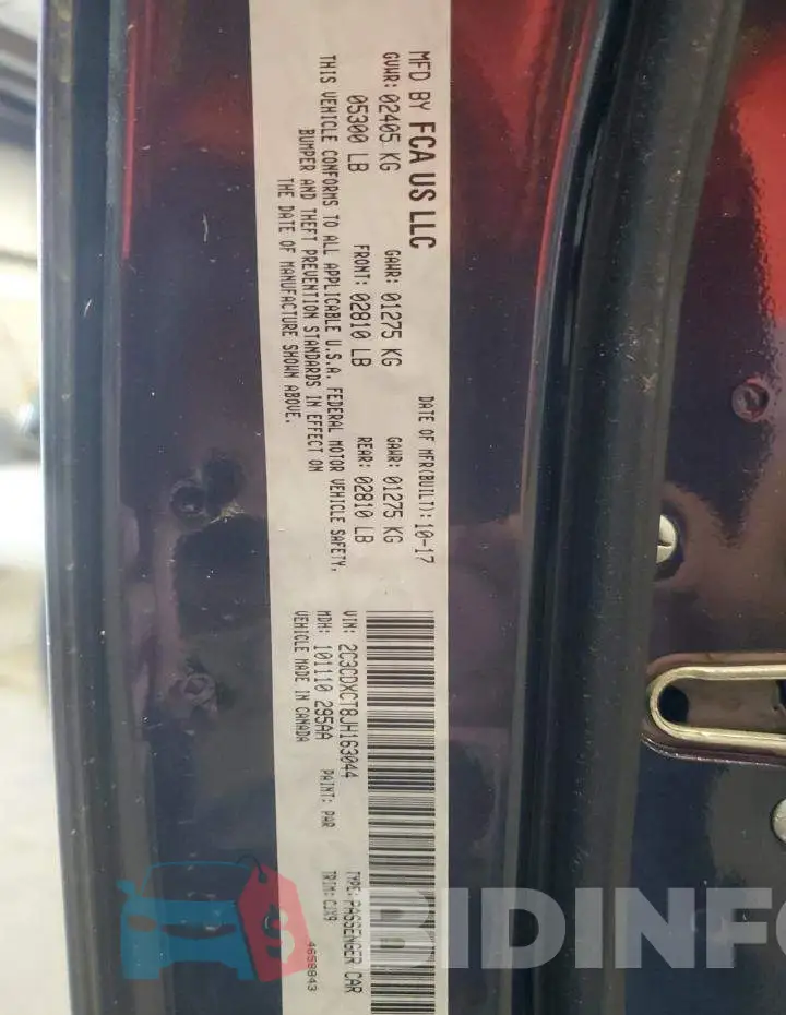 2C3CDXCT8JH163044 Photo# 12
