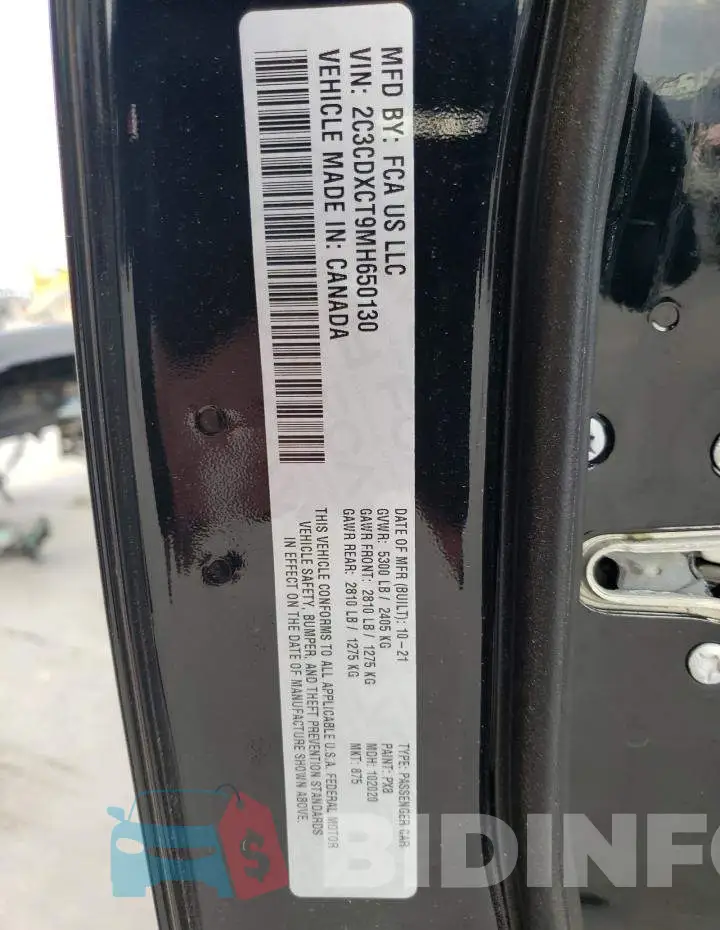 2C3CDXCT9MH650130 Photo# 13