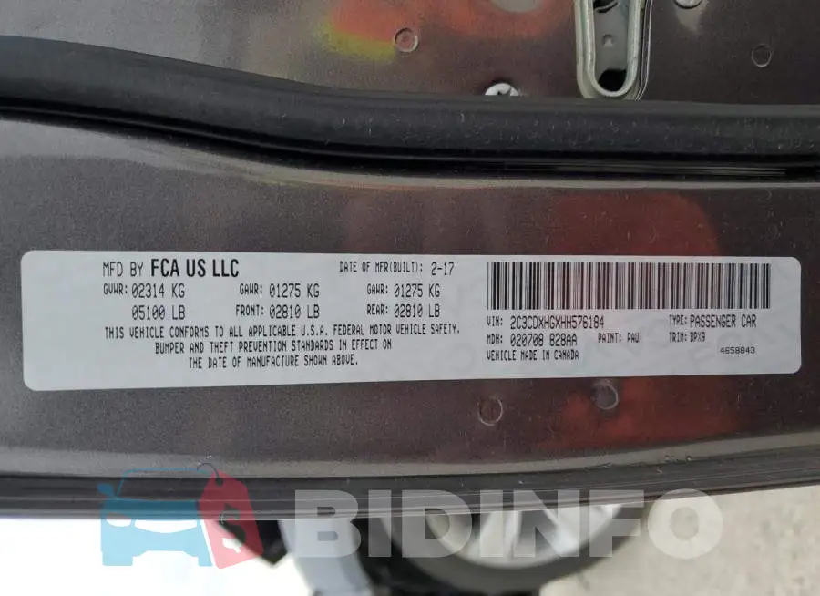 2C3CDXHGXHH576184 Photo# 12