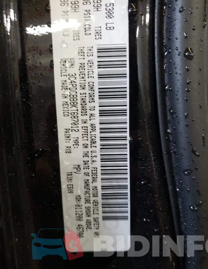 3C4PDCBB8KT687012 Photo# 10