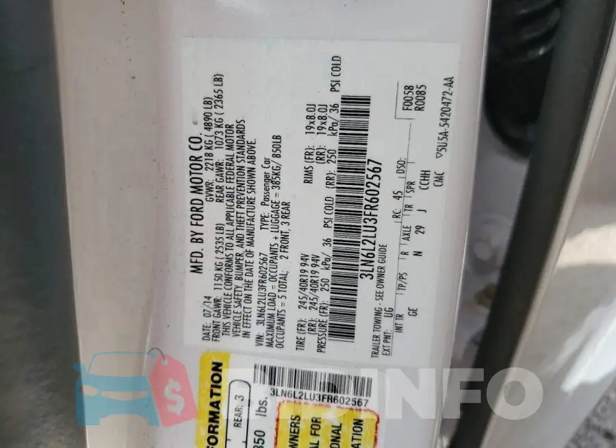 3LN6L2LU3FR602567 Photo# 13