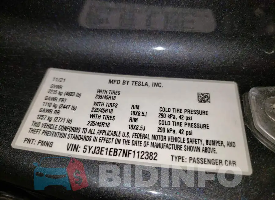 5YJ3E1EB7NF112382 Photo# 13