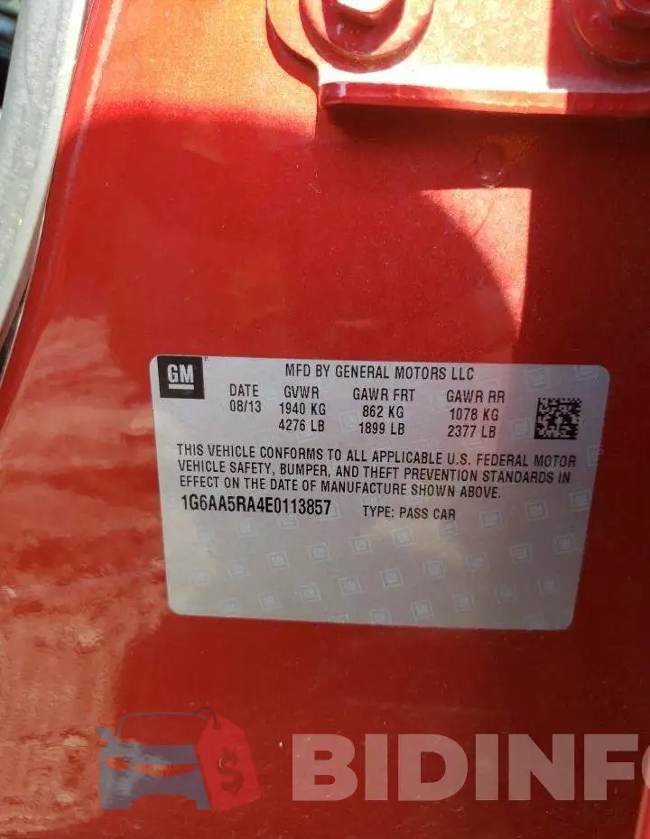 1G6AA5RA4E0113857 Photo# 13