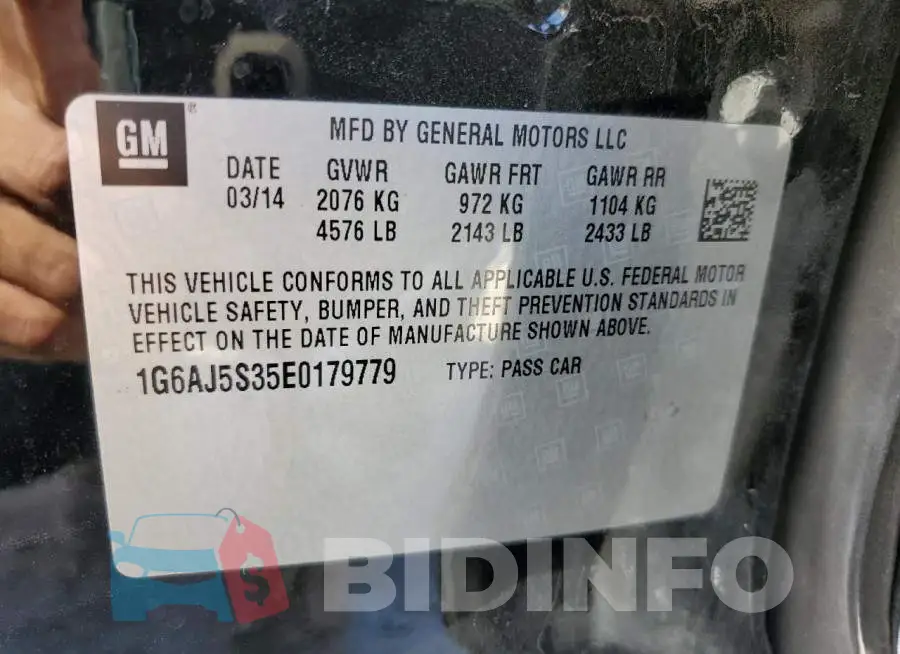 1G6AJ5S35E0179779 Photo# 12