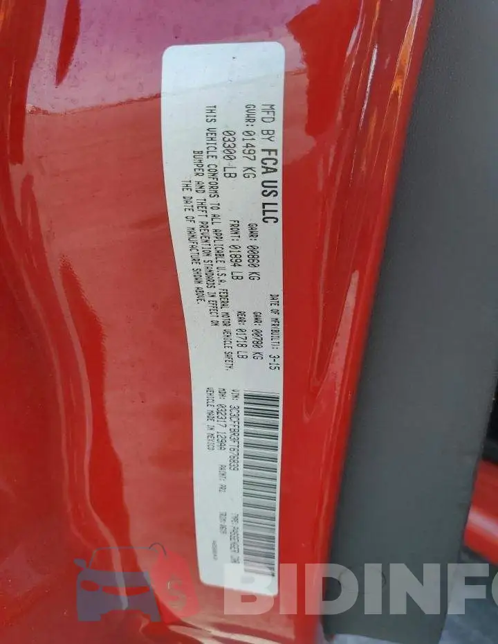 3C3CFFBR3FT676839 Photo# 12