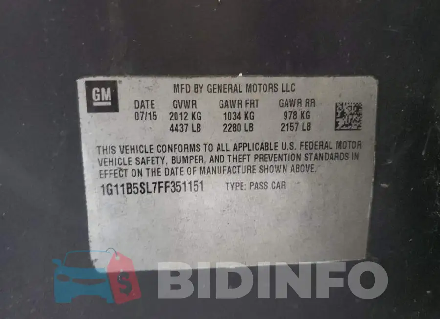 1G11B5SL7FF351151 Photo# 12