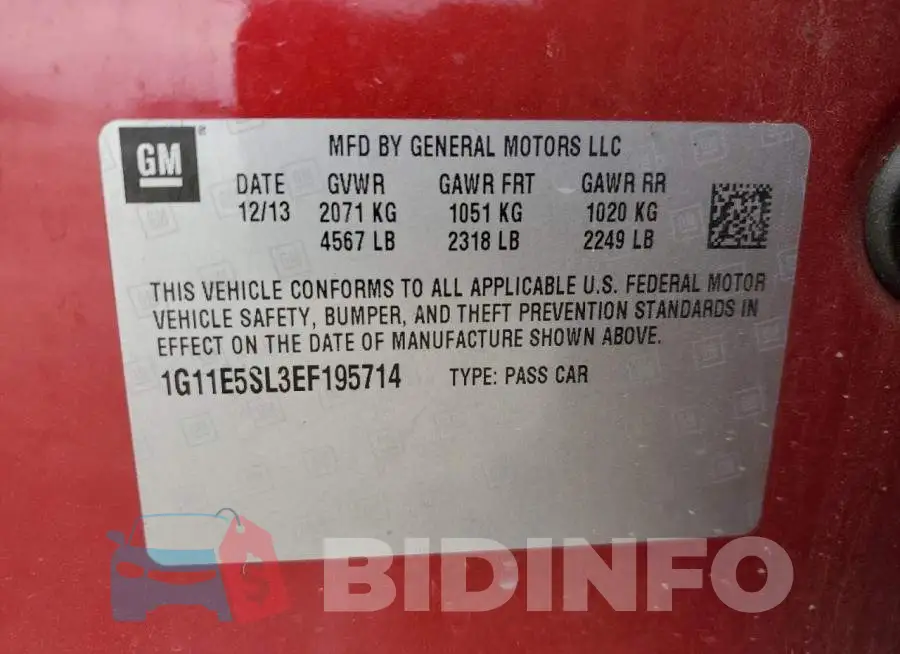 1G11E5SL3EF195714 Photo# 12
