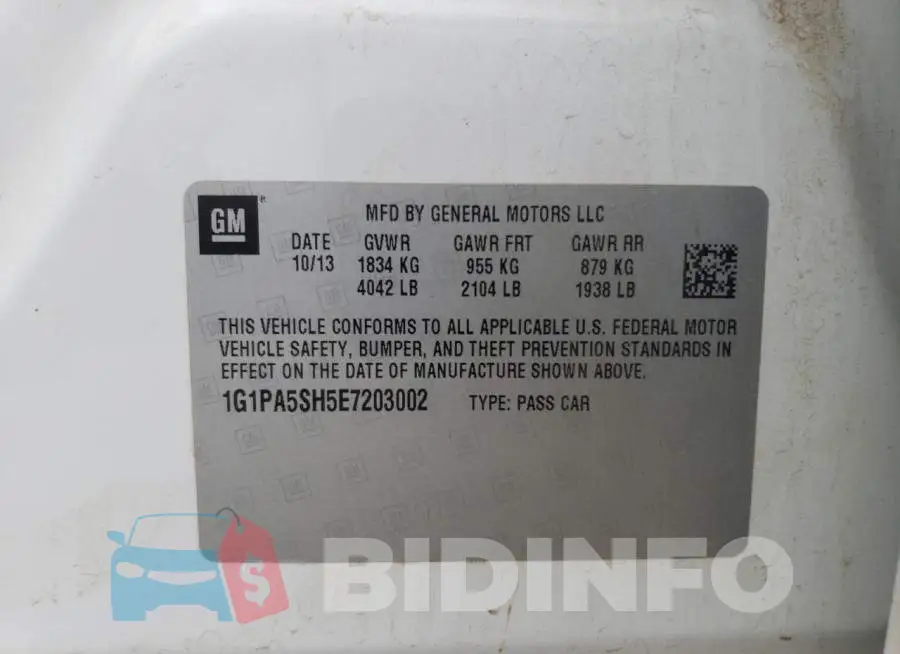 1G1PA5SH5E7203002 Photo# 12