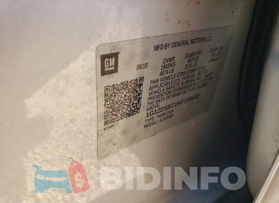 1G1ZD5ST1KF106692 Photo# 12