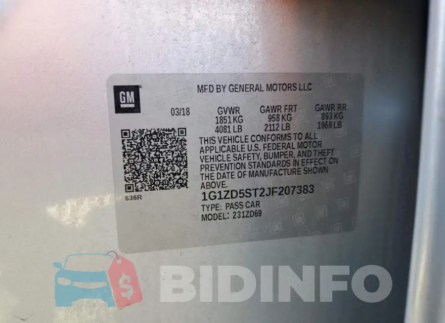 1G1ZD5ST2JF207383 Photo# 12