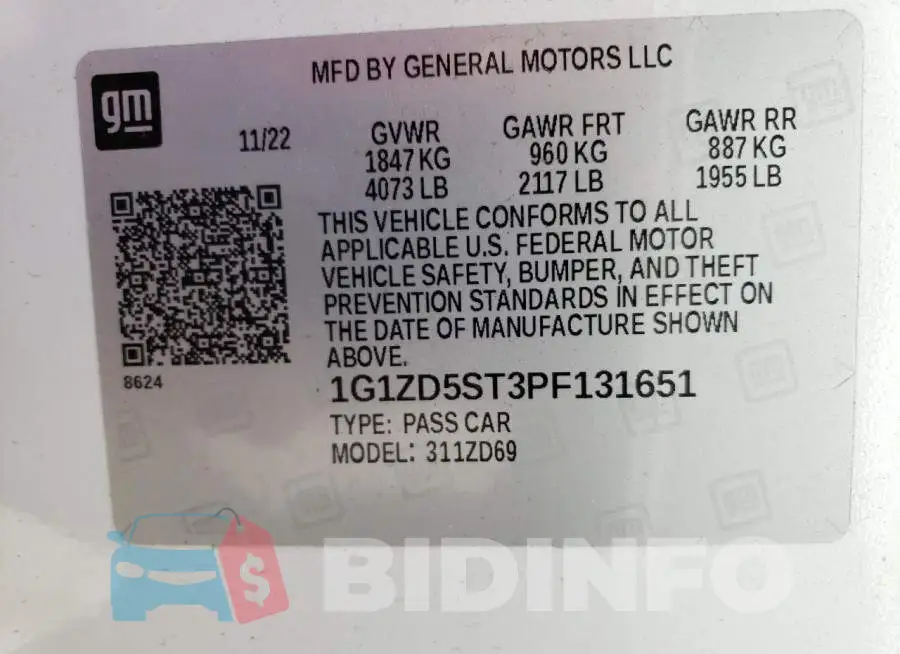 1G1ZD5ST3PF131651 Photo# 13
