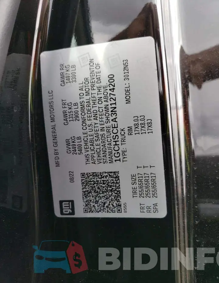 1GCHSCEA3N1274200 Photo# 13