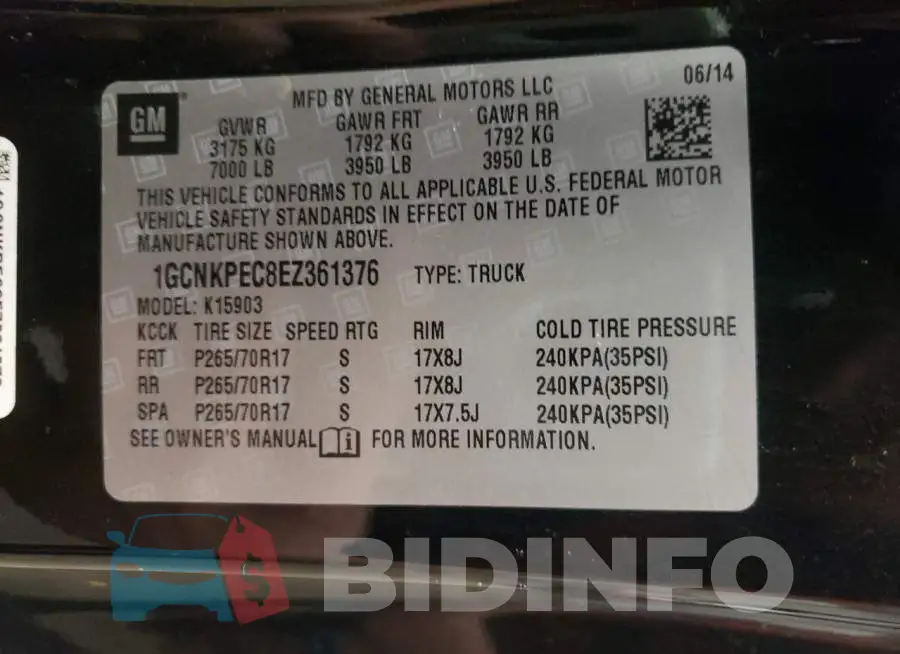 1GCNKPEC8EZ361376 Photo# 13